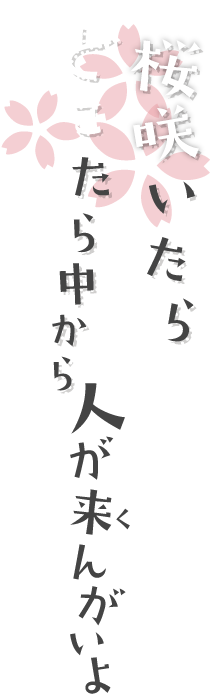 桜咲いたらどこたら中かな人が来んがいよ