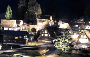 合掌造りライトアップ