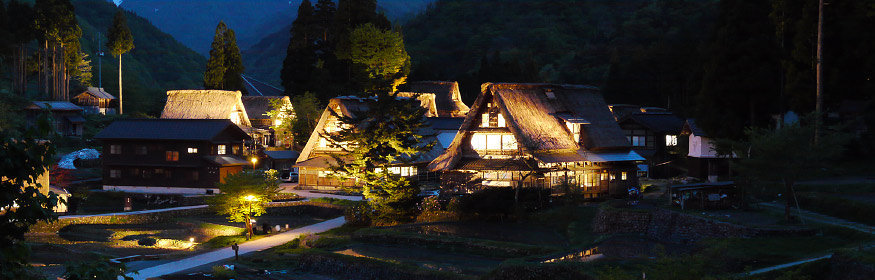 五箇山のライトアップ