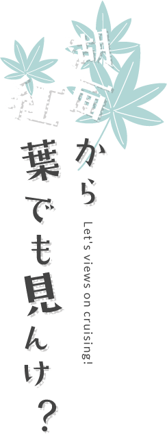 湖面から紅葉でも見んけ？